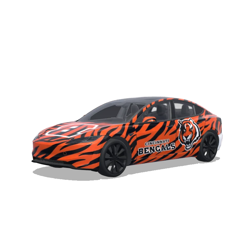 Tesla Model 3 (2024+) wrap design - cincinnati bengals