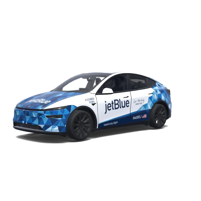 Tesla Model Y (2025+) wrap design - Generate a wrap design based on this reference image