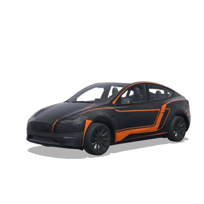 Matte Black with Orange Accent Lines