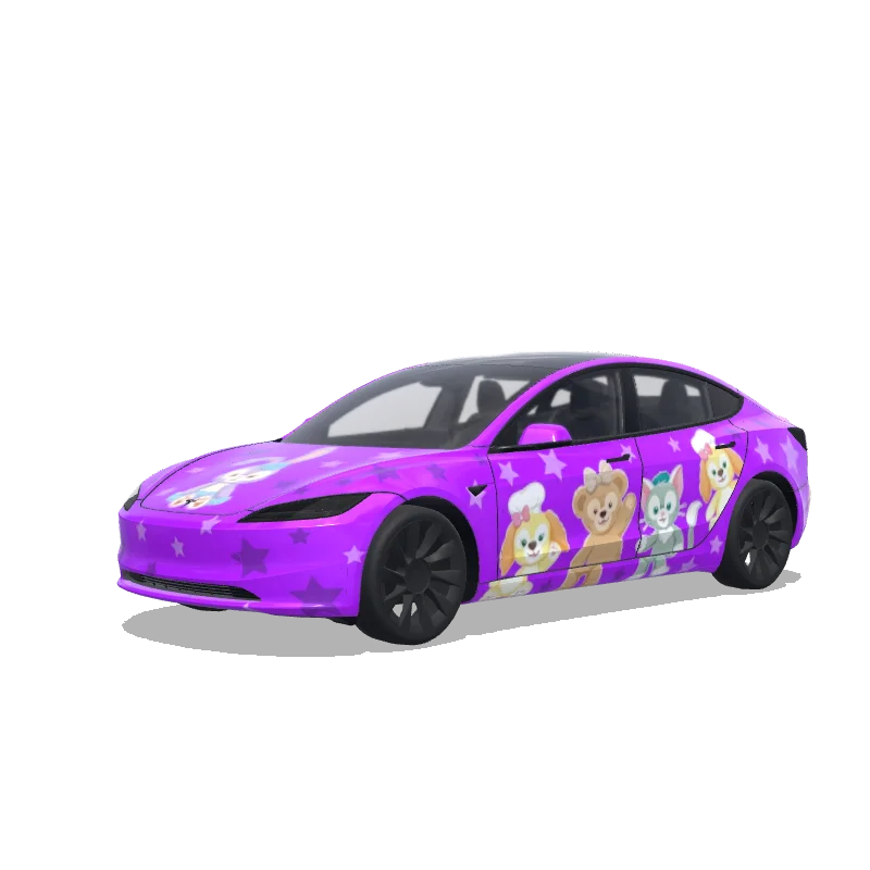 Tesla Model 3 (2024+) Standard & Premium with a Star wrap, 3D Paint Shop preview