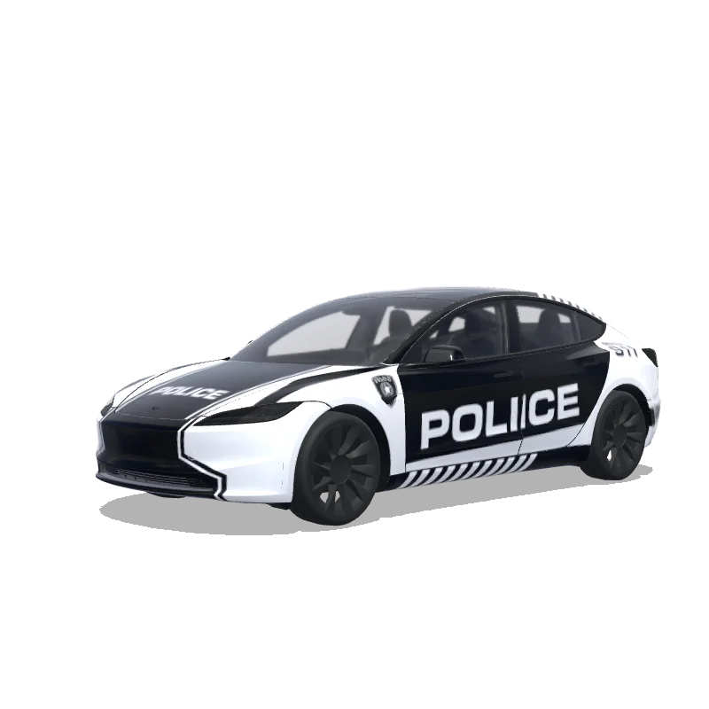 Tesla Model 3 (2024+) Standard & Premium with a Police wrap, 3D Paint Shop preview