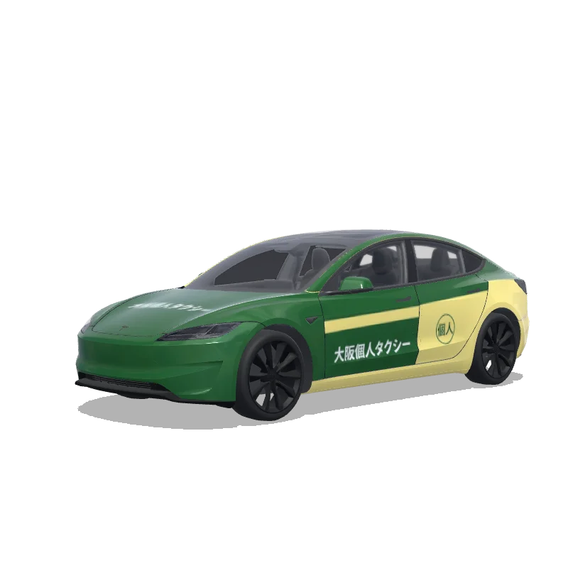 Tesla Model 3 (2024+) wrap design - 大阪個人タクシー