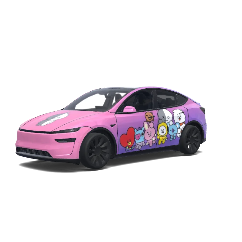 Tesla Model Y (2025+) Premium with a Pink wrap, 3D Paint Shop preview