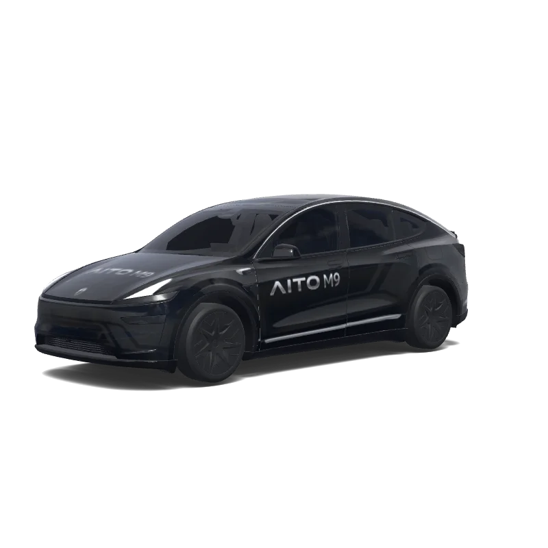 Tesla Model Y L wrap design - AITO M9. Colors: black.