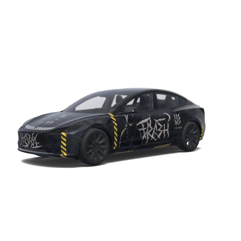 Black Concept Graffiti with Hazard Stripes