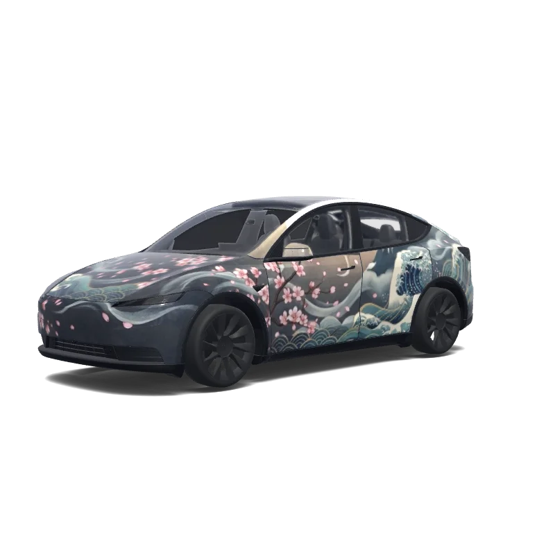Japanese Waves and Cherry Blossoms