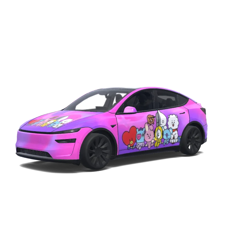 Tesla Model Y (2025+) Premium with a Pink wrap, 3D Paint Shop preview