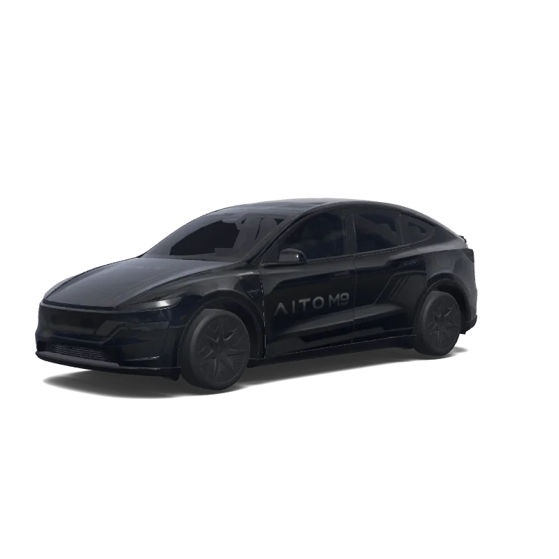 Tesla Model Y L wrap design - AITO M9. Colors: black.