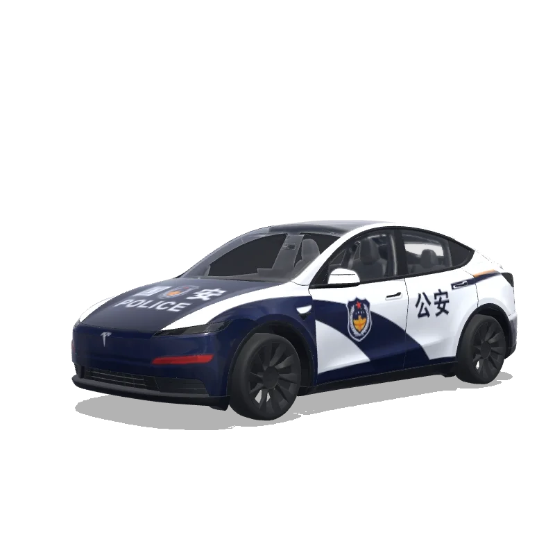 Tesla Model Y (2025+) wrap design - 上面有标注国安的那种警车样式