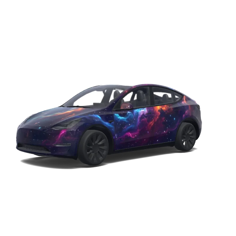 Tesla Model Y with a Abstract wrap, 3D preview