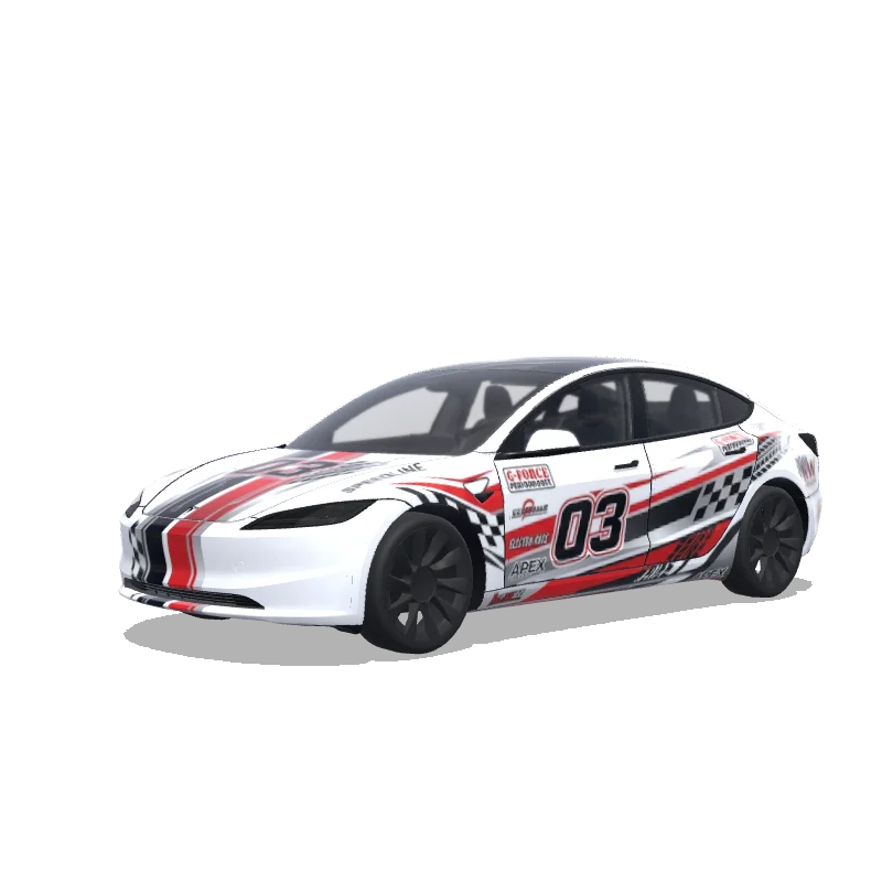 Tesla Model 3 (2024+) Standard & Premium with a Racing wrap, 3D Paint Shop preview