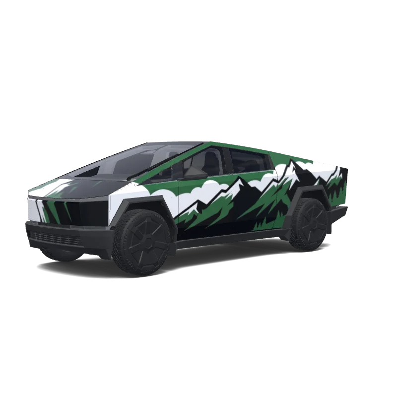 Tesla Cybertruck with a Black wrap, 3D Paint Shop preview
