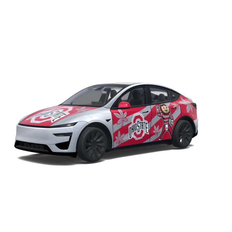 Tesla Model Y (2025+) custom wrap design - free download PNG