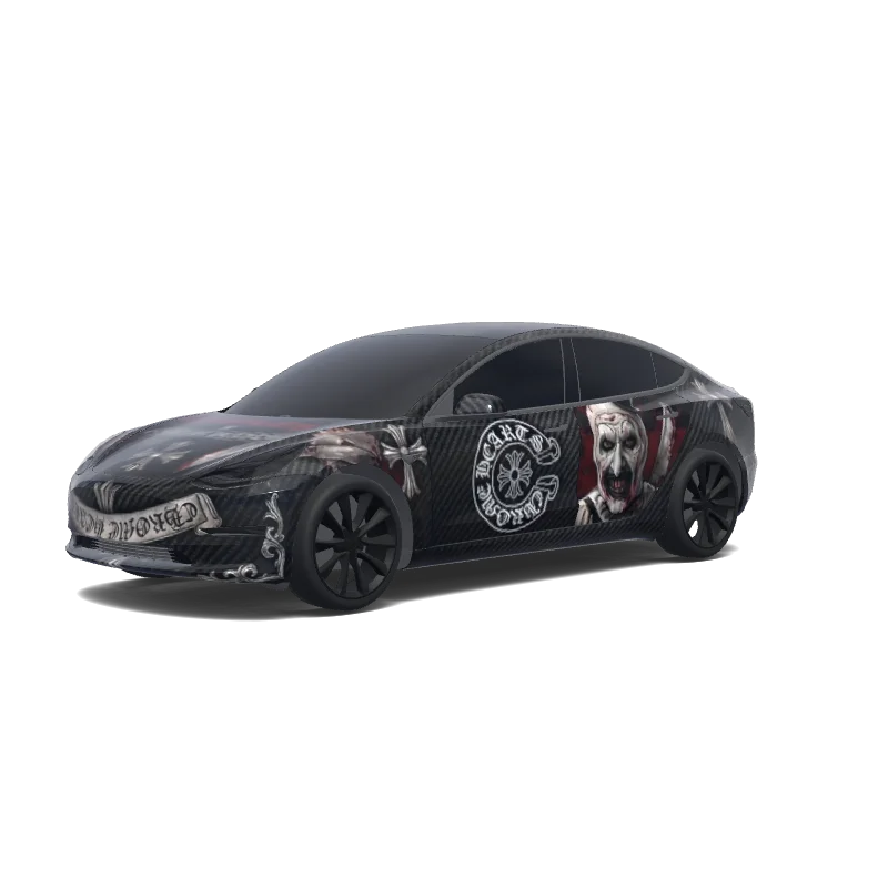 Carbon Fiber Chrome black - 테슬라 Model 3 랩핑