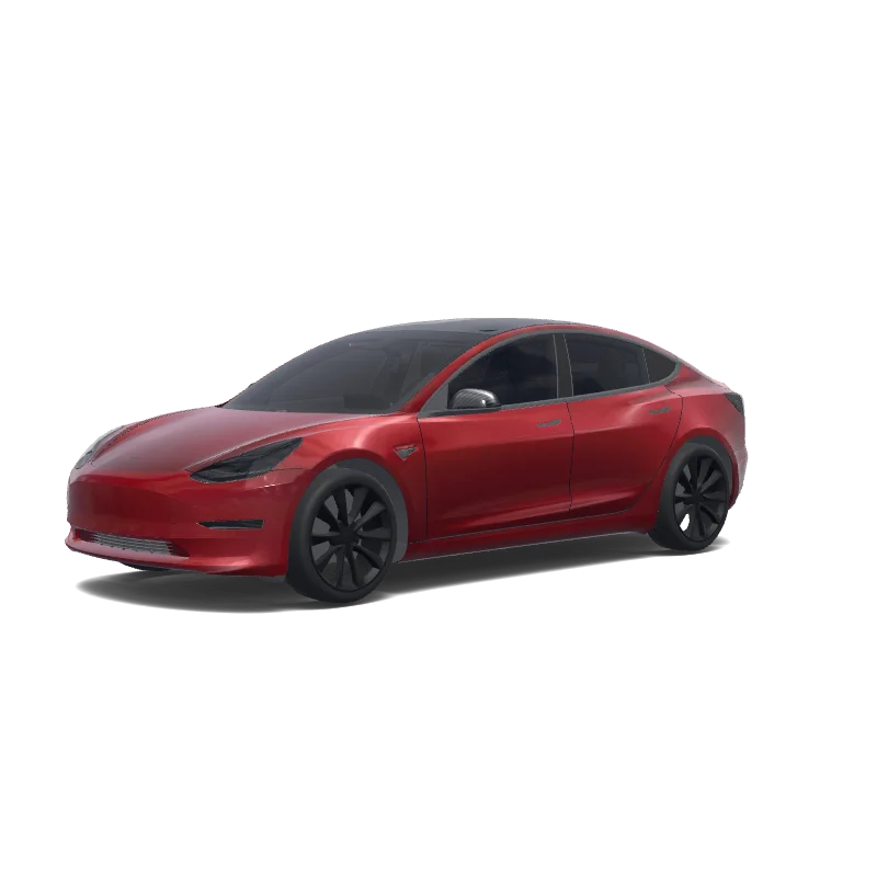 Tesla Model 3 with a Carbon Fiber wrap, 3D Paint Shop preview
