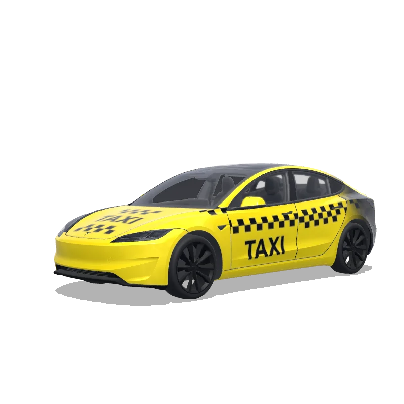 Tesla Model 3 (2024+) with a Checkered wrap, 3D Paint Shop preview