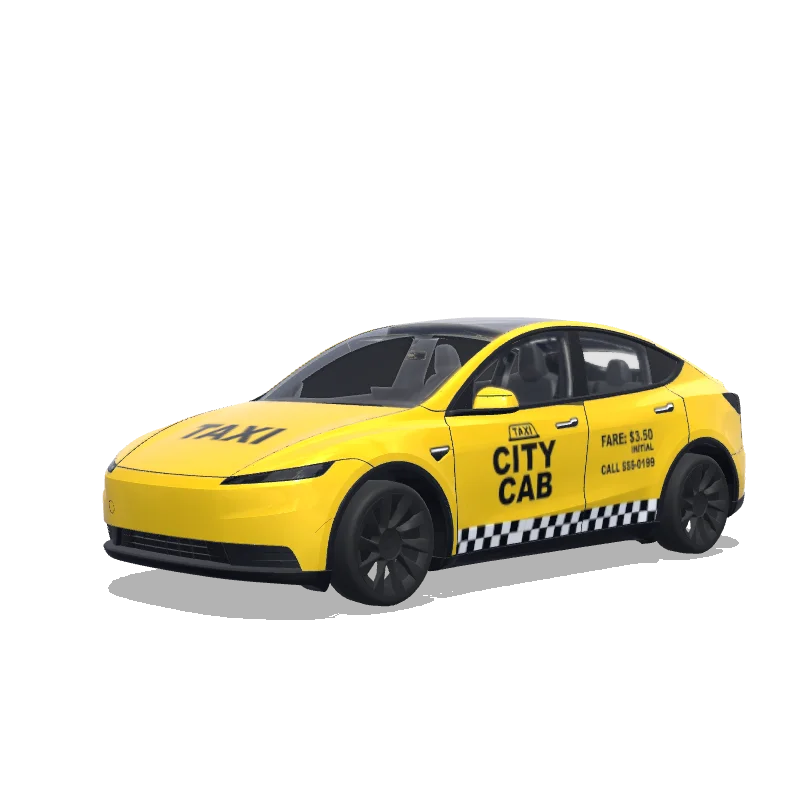 Tesla Model Y (2025+) with a Checkered wrap, 3D Paint Shop preview