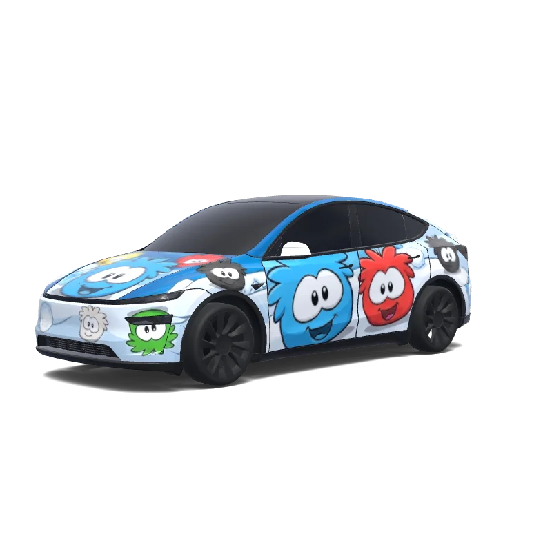 Club Penguin puffles - 테슬라 Model Y (2025+) 랩핑