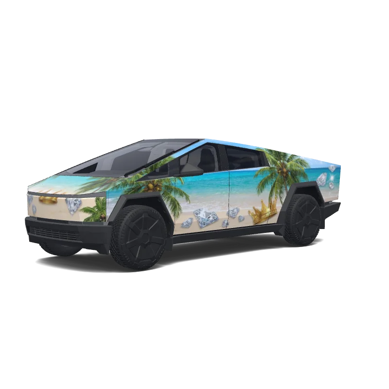 Tesla Cybertruck Paint Shop wrap, 3D preview