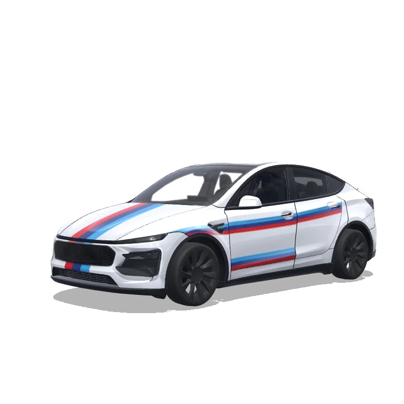 BMW M Tricolor Stripes on White