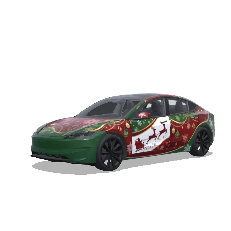Tesla Model 3 (2024+) custom wrap design - free download PNG
