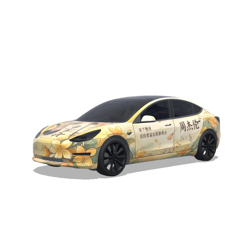 Tesla Model 3 Paint Shop wrap, 3D preview