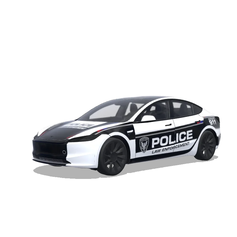 Tesla Model 3 (2024+) Standard & Premium with a Police wrap, 3D Paint Shop preview