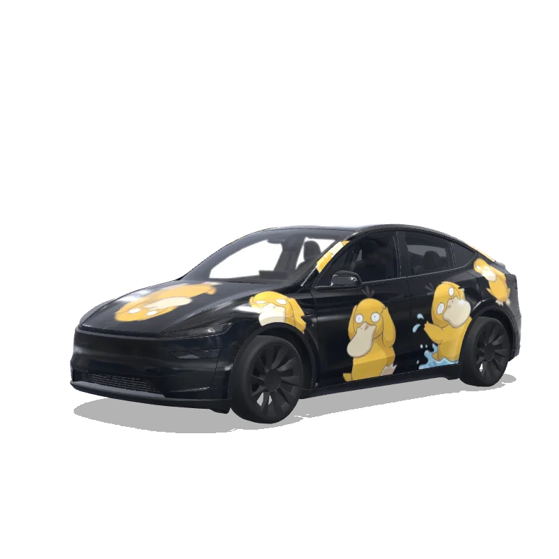 Tesla Model Y (2025+) Premium with a Black wrap, 3D Paint Shop preview