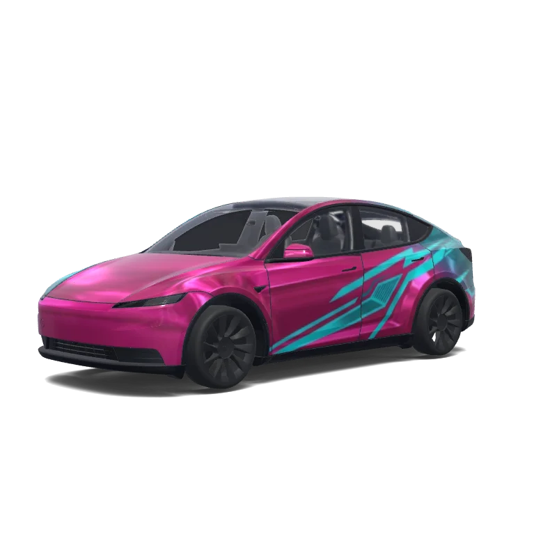 Tesla Model Y (2025+) with a Gradient wrap, 3D Paint Shop preview