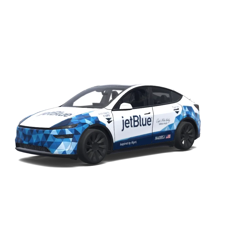 Tesla Model Y (2025+) wrap design - Generate a wrap design based on this reference image