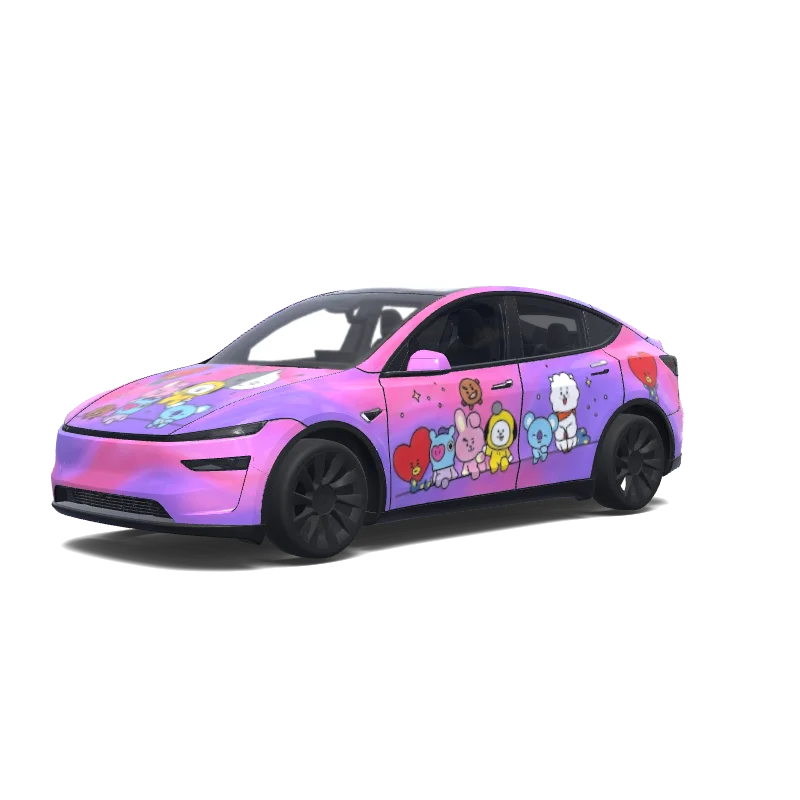 Tesla Model Y (2025+) Premium with a Pink wrap, 3D Paint Shop preview