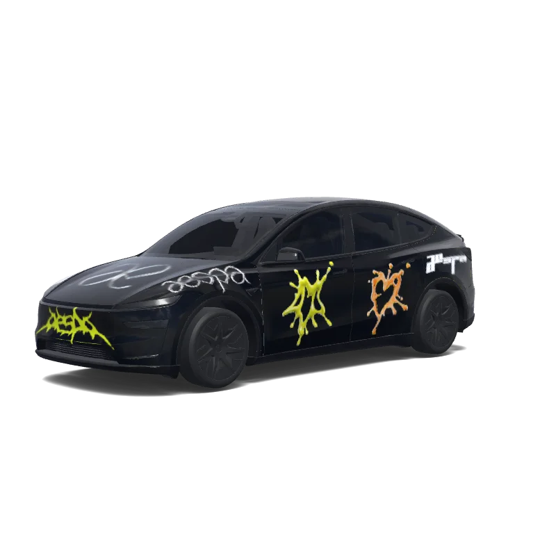 aespa WHITE LOGO FOR DARK CAR