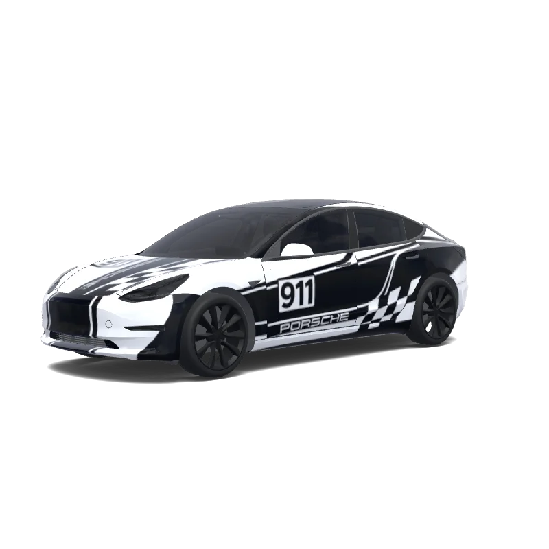 Porsche 911 Black and White Livery