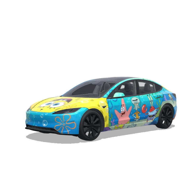 Tesla Model 3 (2024+) Paint Shop wrap, 3D preview