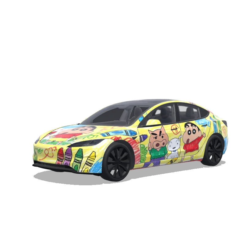 Tesla Model 3 (2024+) Paint Shop wrap, 3D preview