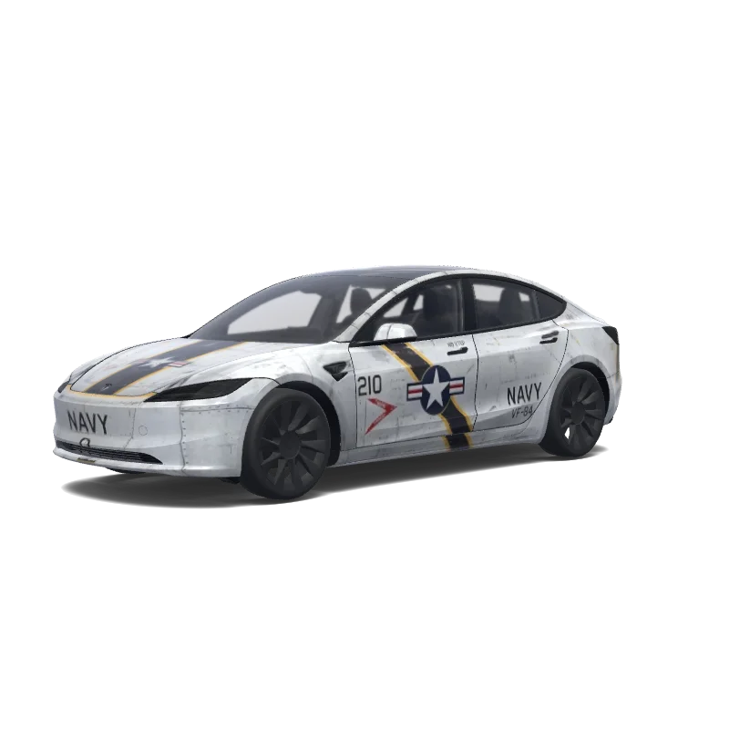 Tesla Model 3 (2024+) Paint Shop wrap, 3D preview