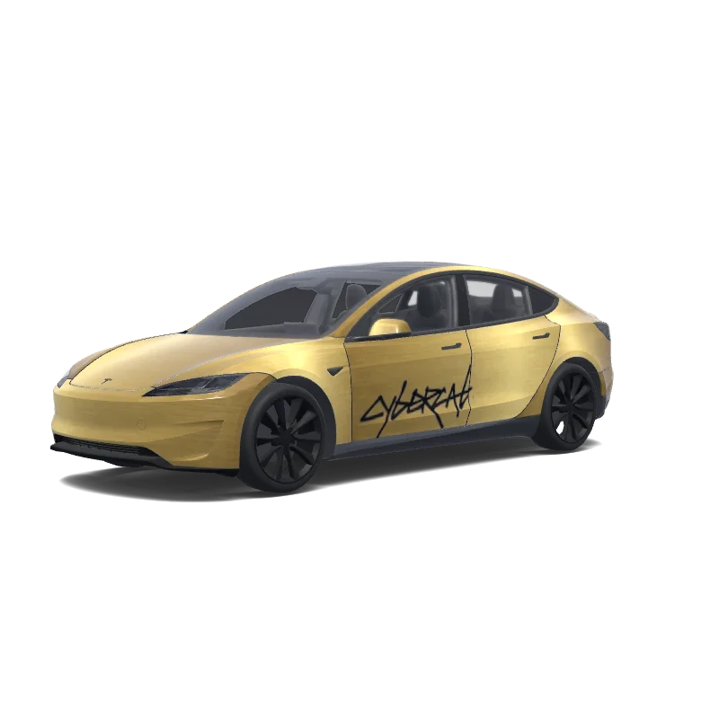 Tesla Model 3 (2024+) Paint Shop wrap, 3D preview