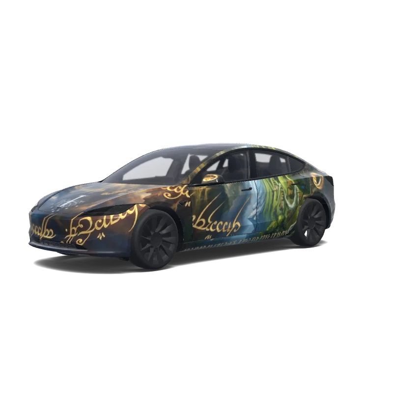 Tesla Model 3 (2024+) Paint Shop wrap, 3D preview