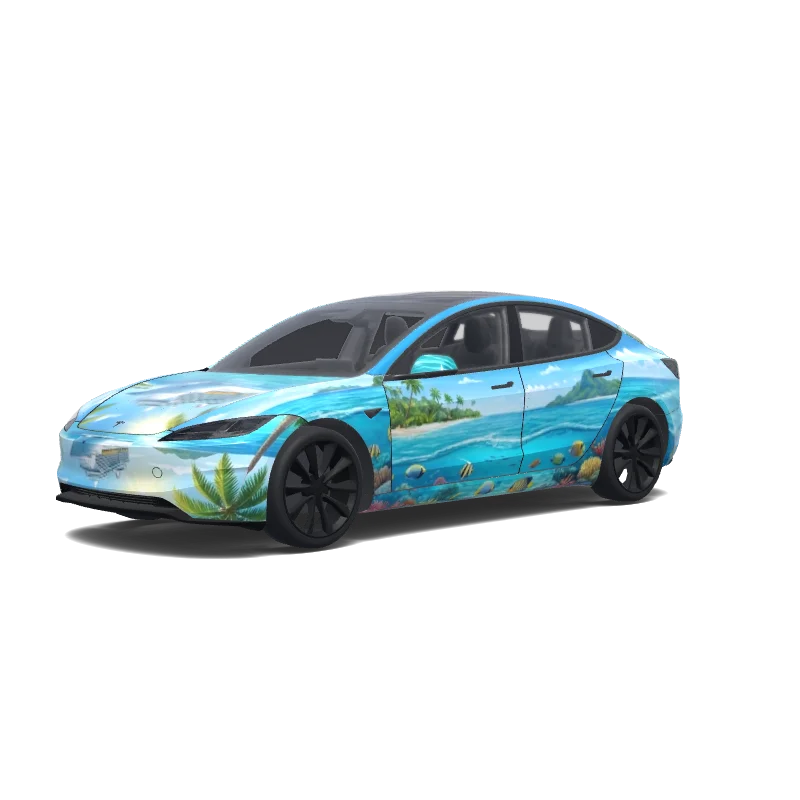 Tesla Model 3 (2024+) Paint Shop wrap, 3D preview