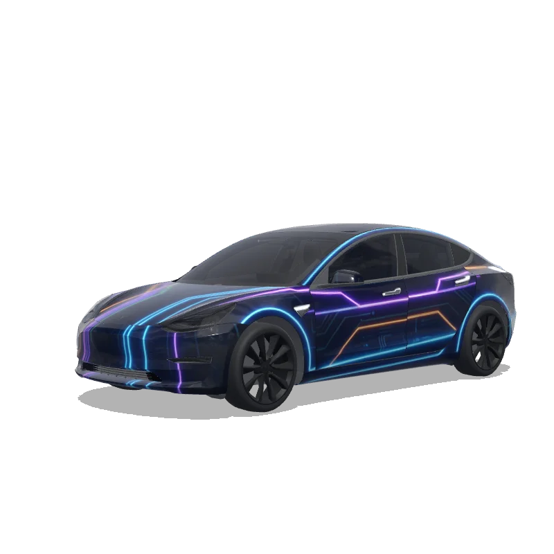 Tesla Model 3 Paint Shop wrap, 3D preview