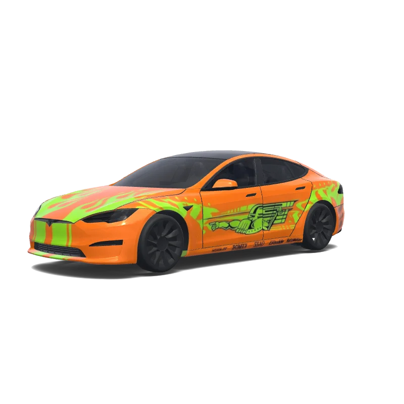 Tesla Model S Paint Shop wrap, 3D preview