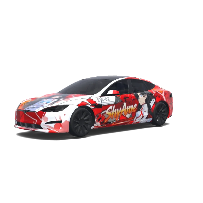 Tesla Model S Paint Shop wrap, 3D preview