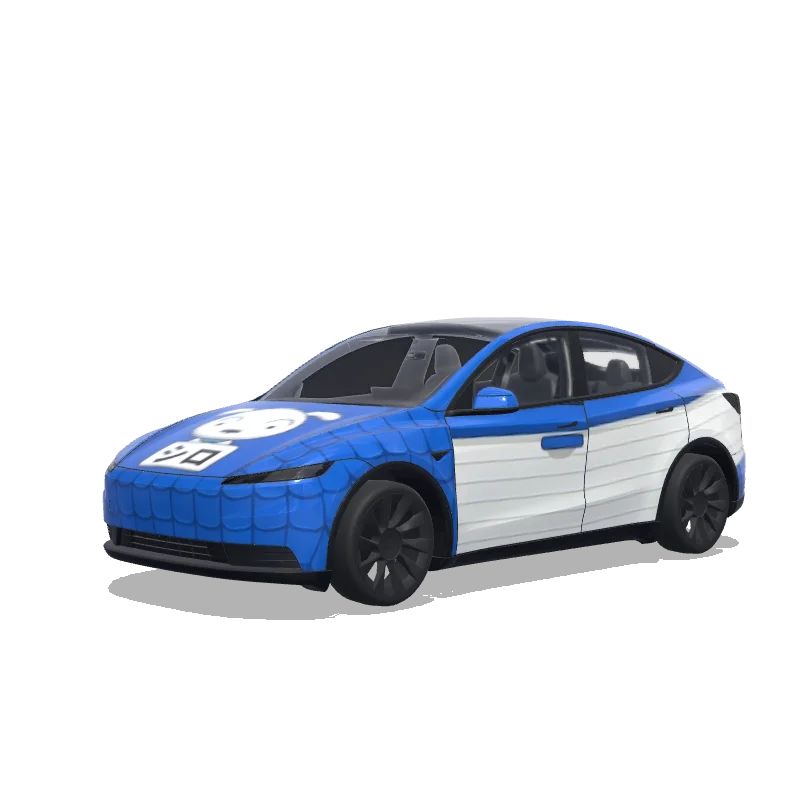 Tesla Model Y (2025+) Paint Shop wrap, 3D preview