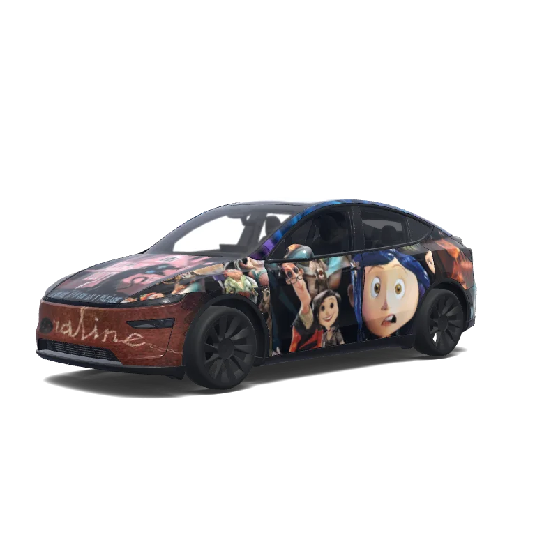 Tesla Model Y (2025+) with a Model Y (2025+) Premium Design wrap, 3D Paint Shop preview