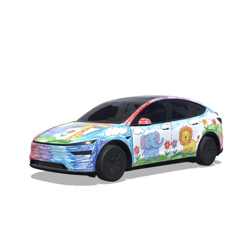 Tesla Model Y L Paint Shop wrap, 3D preview