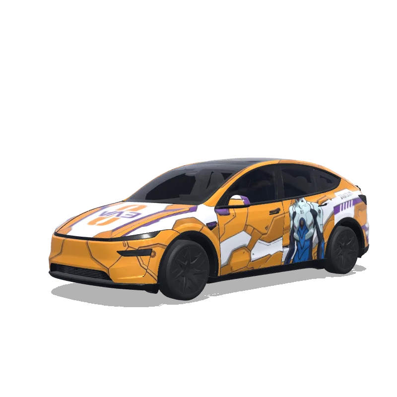 Tesla Model Y L Paint Shop wrap, 3D preview