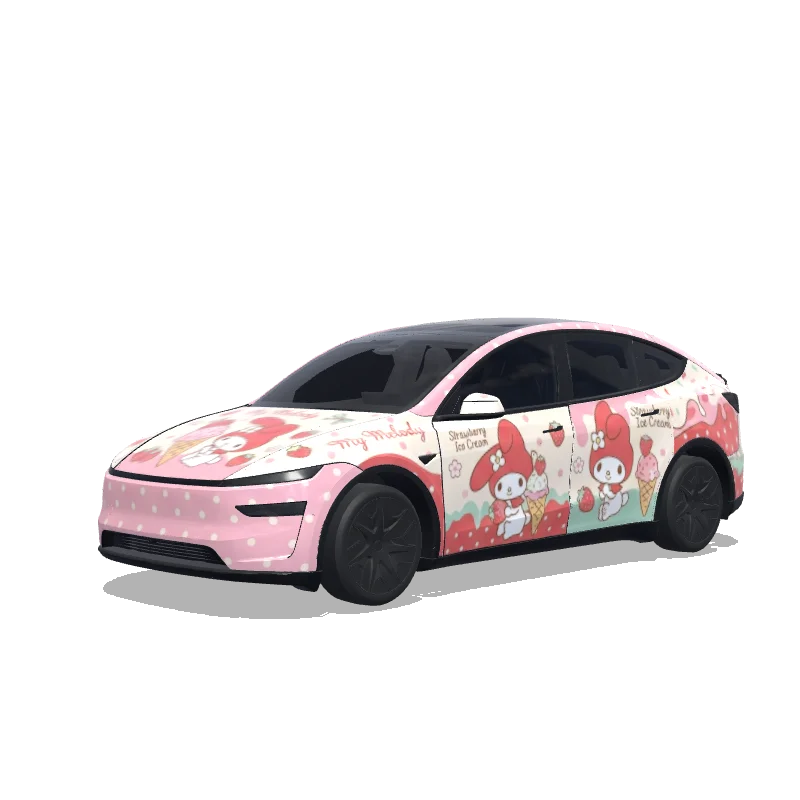 Tesla Model Y L Paint Shop wrap, 3D preview