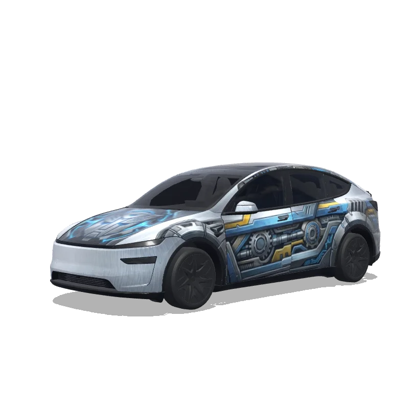 Tesla Model Y L Paint Shop wrap, 3D preview