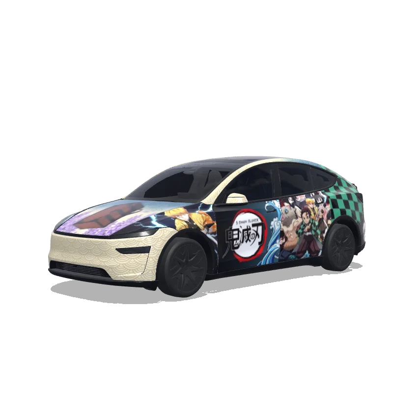 Tesla Model Y L Paint Shop wrap, 3D preview
