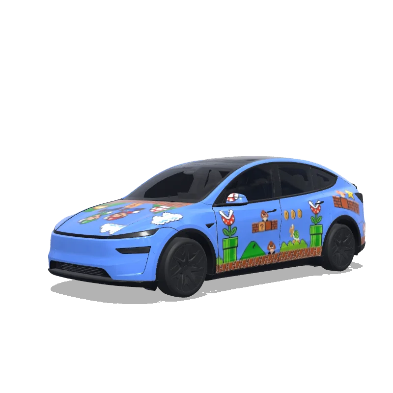 Tesla Model Y L Paint Shop wrap, 3D preview